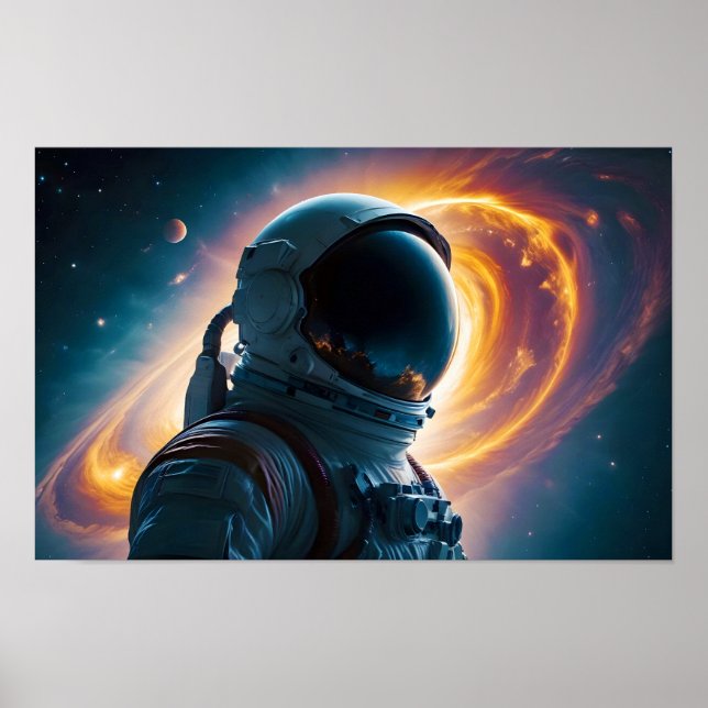 Cosmic Double Exposure Space Infinity Universe Art Poster (Vorne)