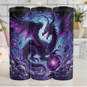 Cosmic Dragon Amidst Skulls Thermosbecher