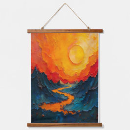 Cosmic Drift — Abstract Gold & Teal Canvas Art Wandteppich Mit Holzrahmen