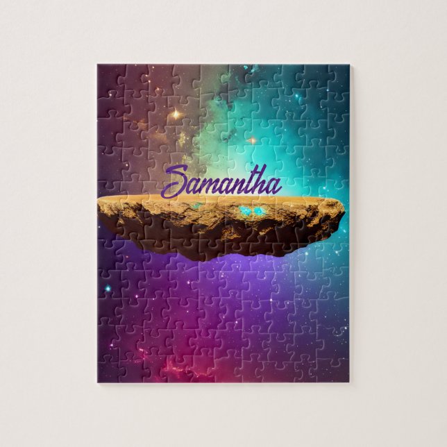 Cosmic farbiges Universum Floating Asteroid Name Puzzle (Vertikal)