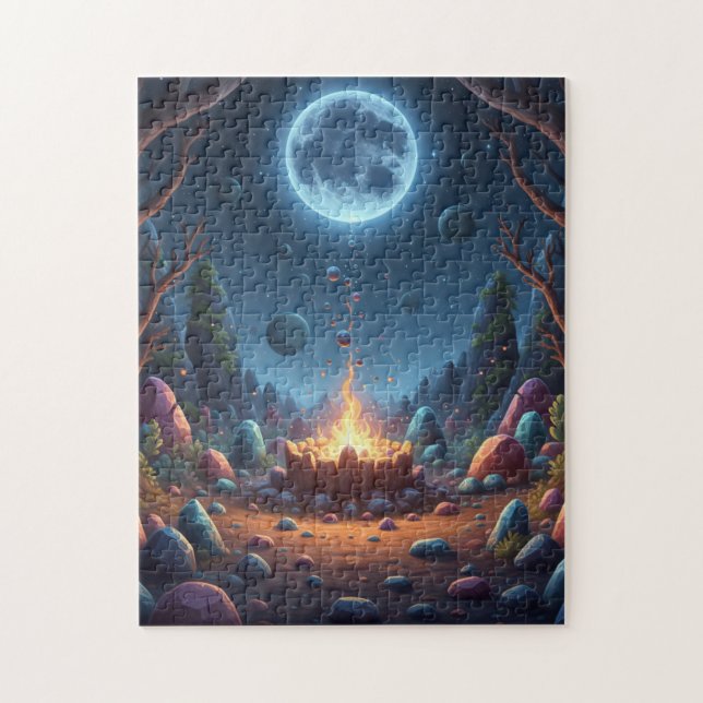 Cosmic Fire Magic Night Campfire Puzzle - Fantasy  (Vertikal)