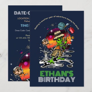 Cosmic Fisherman Birthday Einladung