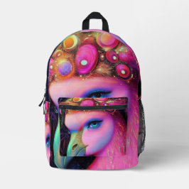 Cosmic Flamingo Queen Bedruckter Rucksack