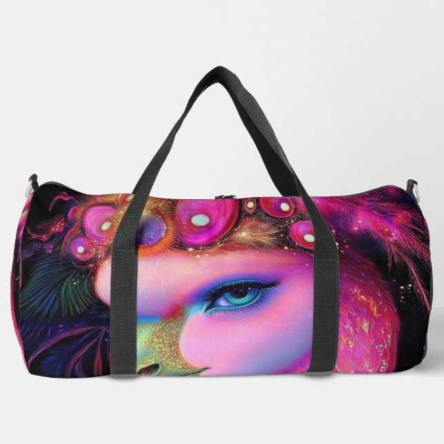 Cosmic Flamingo Queen Duffle Bag (Vorderseite)