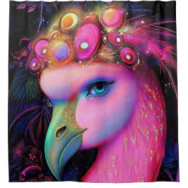 Cosmic Flamingo Queen Duschvorhang