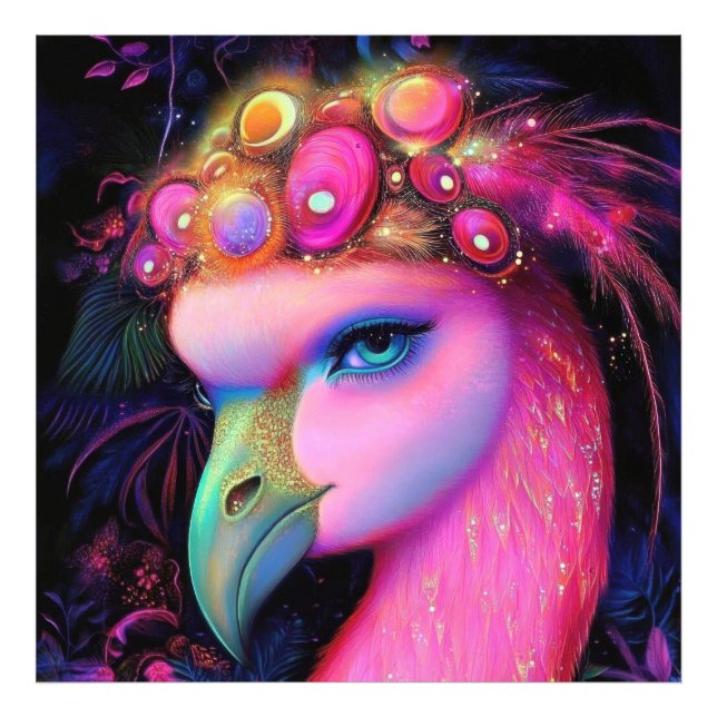 Cosmic Flamingo Queen Fotodruck (Vorne)