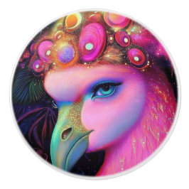 Cosmic Flamingo Queen Keramikknauf