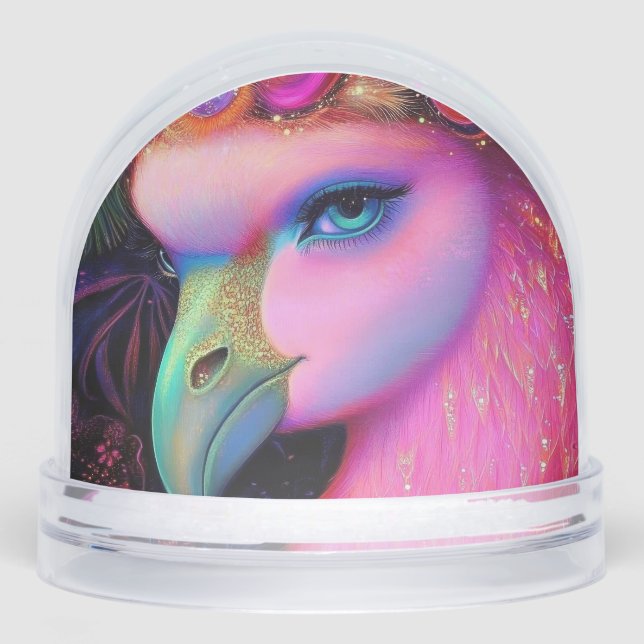 Cosmic Flamingo Queen Schneekugeln (Vorderseite)