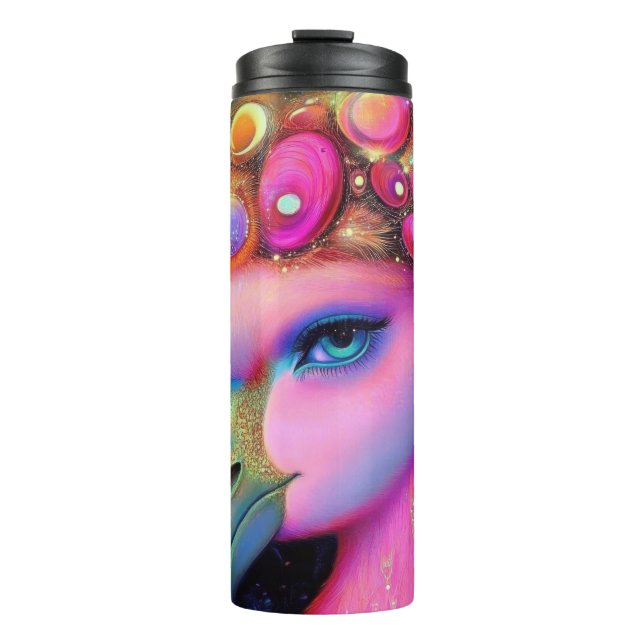 Cosmic Flamingo Queen Thermosbecher (Vorderseite)