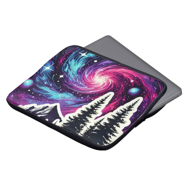 Cosmic Forest: Galaxy Meets Nature Laptopschutzhülle (Vorne Oben)