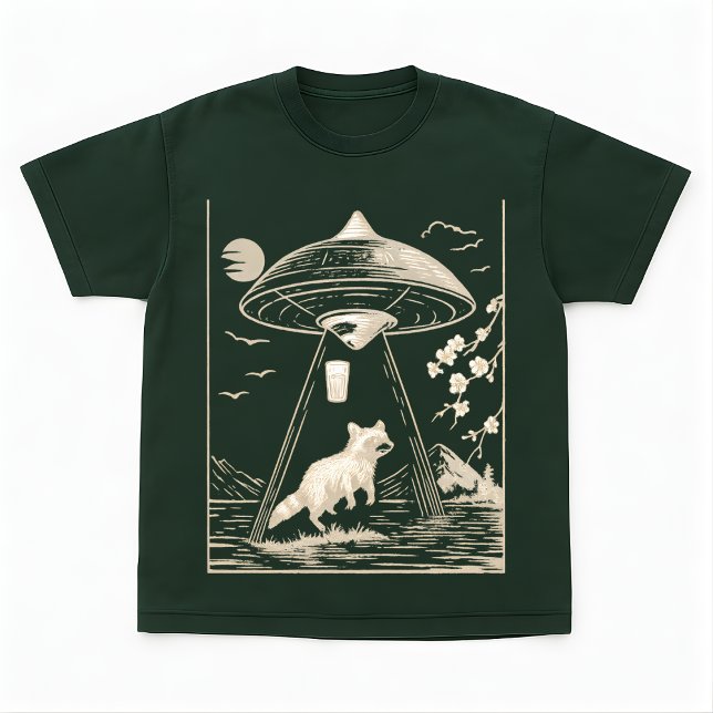 Cosmic Forest Raccoon UFO Design Tee (Von Creator hochgeladen)
