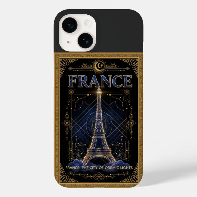 Cosmic France Eiffel Tower Celestial Art Case-Mate iPhone Hülle (Rückseite)