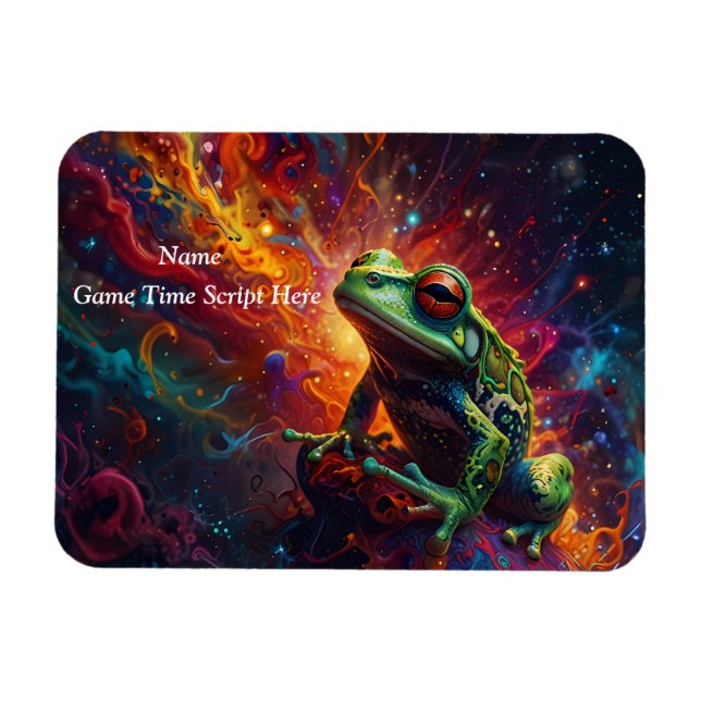 Cosmic Frog Art Print Vibranly Psychedelic Design Magnet (Horizontal)