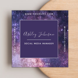 Cosmic Galaxy Futuristic Moderner Social Media Spa Quadratische Visitenkarte