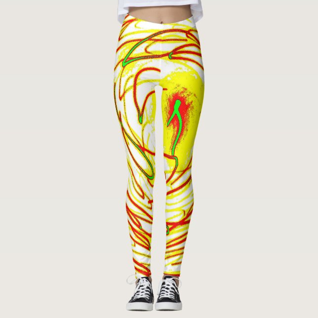 Cosmic Galaxy Leggings – Neon Space Art Pattern (Vorderseite)