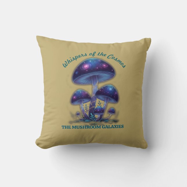 Cosmic Galaxy Mushrooms • Whimsical Fantasy Fungi  Kissen (Vorderseite)