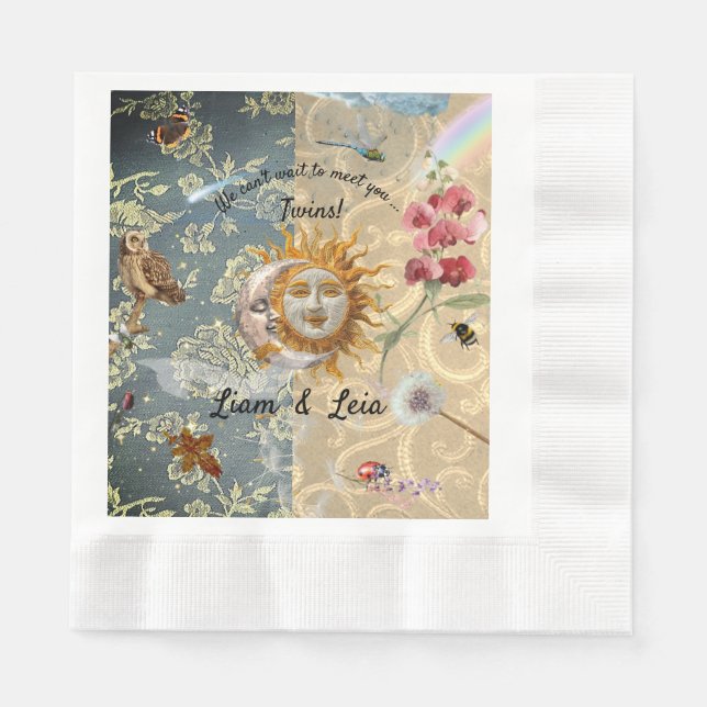 Cosmic Garden Baby Dusche Napkin Serviette (Vorderseite)