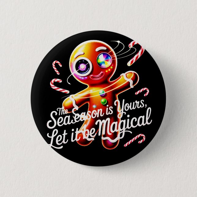 Cosmic Gingerbread Pin Buttons Set Magical Holiday (Vorderseite)