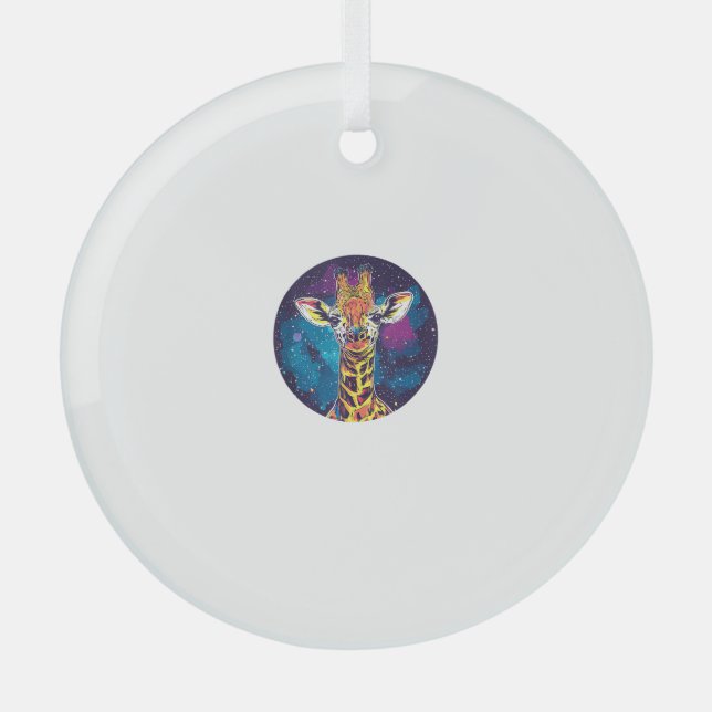 Cosmic Giraffe Universe Adventure Ornament Aus Glas (Vorderseite)