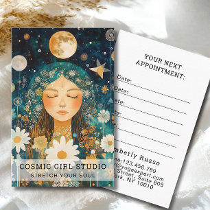 Cosmic Girl Boho Mond Salon Termin Karte