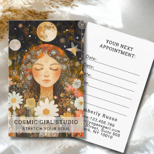 Cosmic Girl Boho Mond Salon Termin Karte