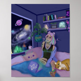 Cosmic Girl Poster Print - von Nephele