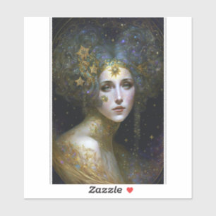Cosmic Goddess Fantasy Art Aufkleber