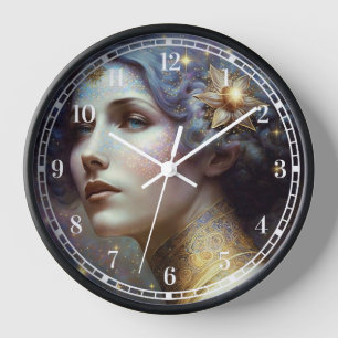 Cosmic Goddess Fantasy Art Clock Uhr