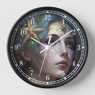 Cosmic Goddess Fantasy Art Clock Uhr