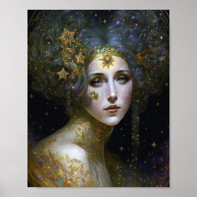 Cosmic Goddess Fantasy Art Poster (Vorne)