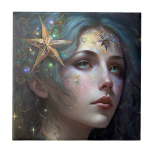 Cosmic Goddess Fantasy Keramik Tile Fliese