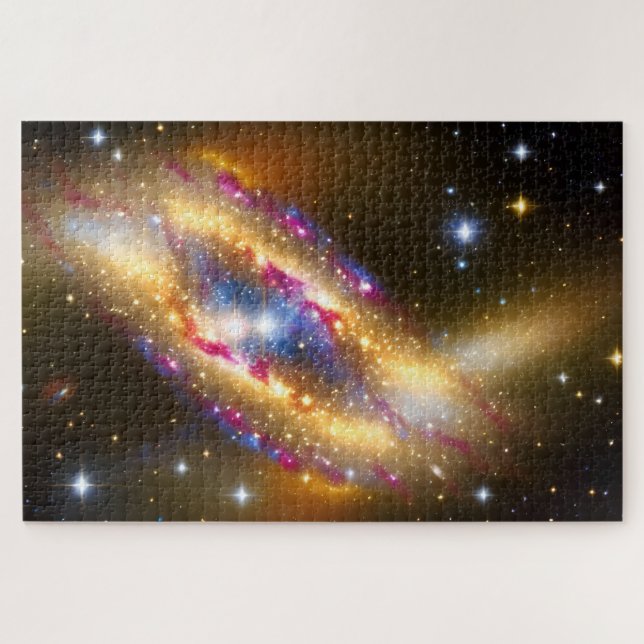 Cosmic Gold Blue and Pink Nebel Fantasy Image Puzzle (Horizontal)
