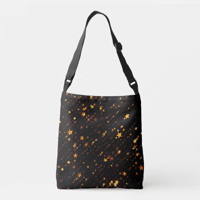 Cosmic Gold Star Crossbody Tote Stylish Bag  Tragetaschen Mit Langen Trägern (Rückseite)