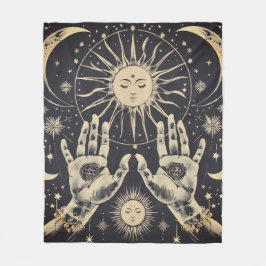 ✨ Cosmic Harmony Sun & Moon Fleece Blanket
