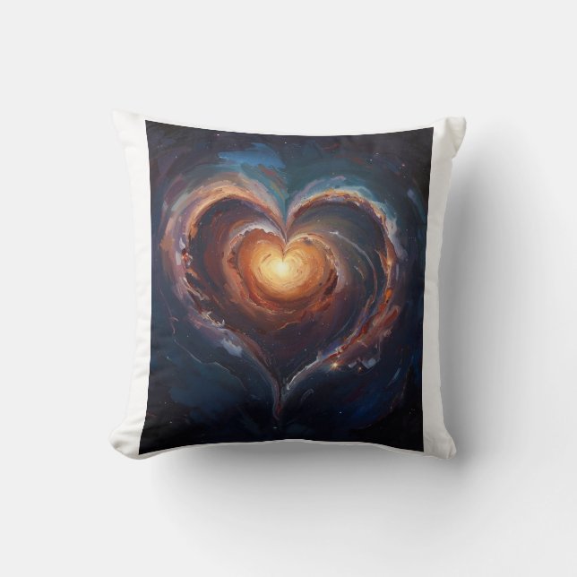 Cosmic Heart Galaxy Love Art – Universe Romance  Kissen (Vorderseite)
