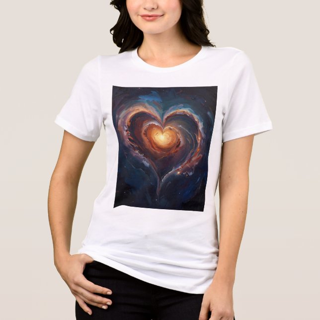 Cosmic Heart Galaxy Love Art – Universe Romance  Tri-Blend Shirt (Vorderseite)