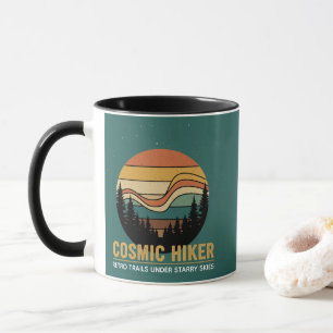 Cosmic Hiker Retro 70er Sonnenuntergang Weltraum W Tasse