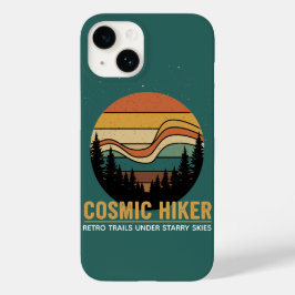 Cosmic Hiker Retro 70s Sunset Space Forest Stars Case-Mate iPhone 14 Hülle