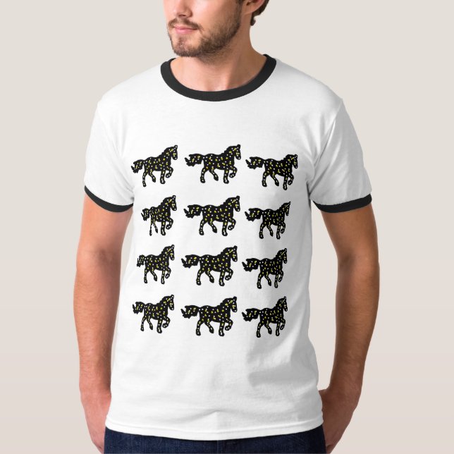 Cosmic Horse Pattern – Space Stars Galaxy Horse De T-Shirt (Vorderseite)