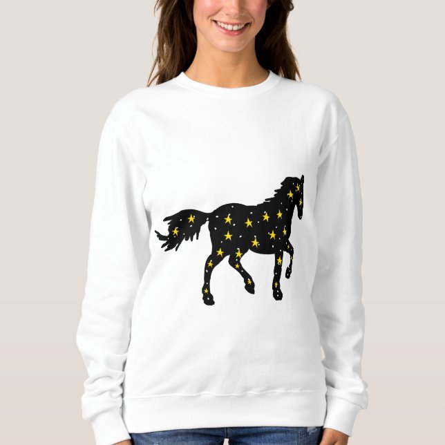 Cosmic Horse Space Stars Design – Celestial Zodiac Sweatshirt (Vorderseite)