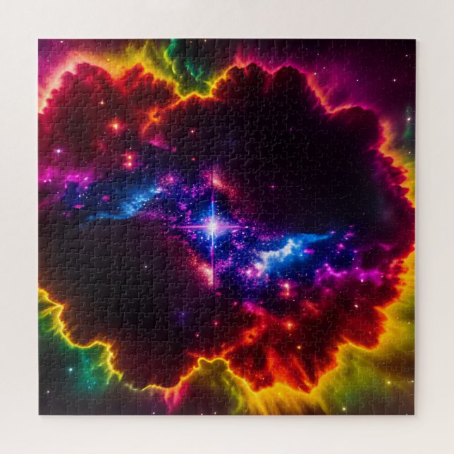 Cosmic Indigo Fantasy Cloud with Star in Center Puzzle (Horizontal)