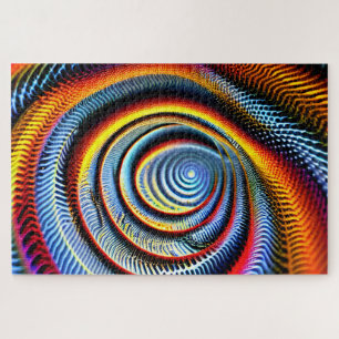 Cosmic Indigo Hypnotic Invite Rainbow Fun Swirn Puzzle