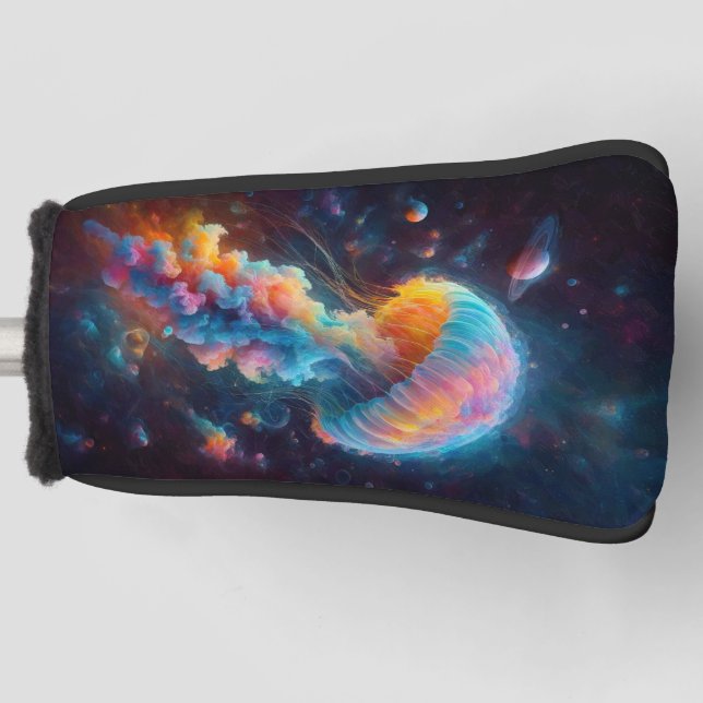 Cosmic Jellyfish Artwork Golf Headcover (Vorderseite)
