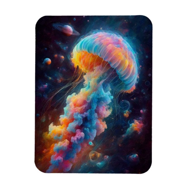 Cosmic Jellyfish Artwork Magnet (Vertikal)