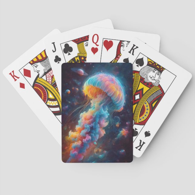 Cosmic Jellyfish Artwork Spielkarten (Rückseite)