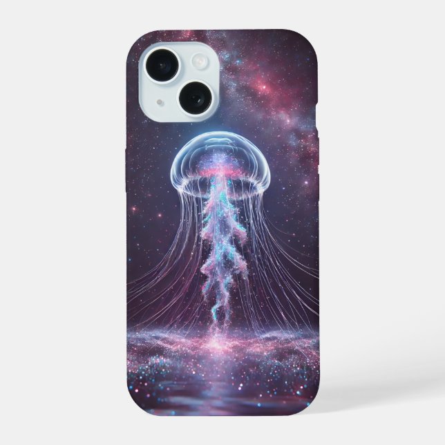 Cosmic Jellyfish iPhone 15 Hülle (Rückseite)