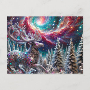 Cosmic Jeweled Rentier Postkarte