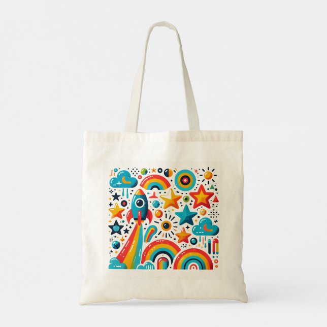 Cosmic Joy Tote Bag Design Tragetasche (Rückseite)