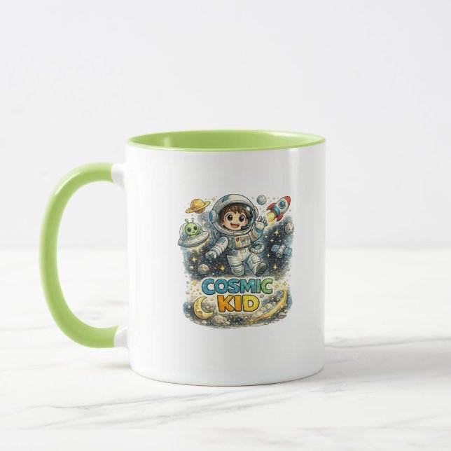 Cosmic Kid Süßer Astronaut Kaffee Tasse (Links)
