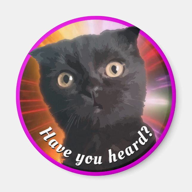 COSMIC KITTY BUDDY CLASSIC ROUND STICKER MAGNET (Vorne)